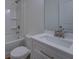 Bathroom featuring a modern sink, toilet, and shower/tub combination with neutral decor at 83 Malcom Rd, Covington, GA 30014
