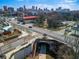 This shot showcases the Westside BeltLine Connector with the city skyline, roads, and greenery at 1314 North Avenue, Atlanta, GA 30318