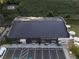 Aerial shot showcasing the building's unique roof design and outdoor seating area at 174 Sidney St, Marietta, GA 30060