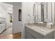 Elegant powder room with marble countertop and stylish fixtures at 4100 Thunderbird Dr, Marietta, GA 30067