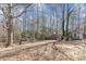 Large backyard with mature trees and detached shed at 742 Wilkes Dr, Loganville, GA 30052
