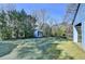 Backyard with a shed on a lawn, surrounded by bare trees in the winter at 1926 N Decatur Ne Rd, Atlanta, GA 30307