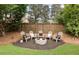 Landscaped backyard fire pit area with Adirondack chairs and a wood privacy fence at 2571 Weddington Ne Rdg, Marietta, GA 30068