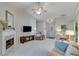 Bright living room with fireplace, television, and comfortable seating arrangement at 1640 Racquet Club Cir, Lawrenceville, GA 30043