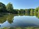 Pond surrounded by trees with a person walking in the background at 3513 Kensington Parc Cir, Avondale Estates, GA 30002