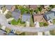 A neighborhood showing well-maintained lawns and established landscaping from an aerial view at 4484 Hunters Way, Stone Mountain, GA 30083