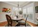 Charming dining area features a round table, ample natural light from surrounding windows, and hardwood flooring at 2088 Skybrooke Ct, Hoschton, GA 30548