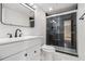 Modern bathroom showcasing a sleek vanity, a frameless glass shower, and elegant finishes, creating a spa-like retreat at 375 Ralph Mcgill Ne Blvd # 804, Atlanta, GA 30312