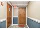 View of condo entrance featuring wood-look flooring and a watermelon-themed welcome mat at 375 Ralph Mcgill Ne Blvd # 804, Atlanta, GA 30312