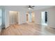 Spacious main bedroom features hardwood floors, ceiling fan, and large closet space at 1555 Sunnybrook Farm Rd, Atlanta, GA 30350