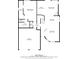 Detailed floor plan of the first floor showing the kitchen, living room, and primary bedroom at 2826 Cobb Place Manor Ct, Marietta, GA 30066