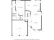 Detailed floor plan of the first floor showing the kitchen, living room, and primary bedroom at 2826 Cobb Place Manor Ct, Marietta, GA 30066