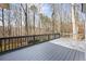 Back deck with view of backyard and woods at 285 Blackstock Rd, Villa Rica, GA 30180