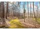 View of backyard moss path leading toward a multi-tiered birdhouse at 285 Blackstock Rd, Villa Rica, GA 30180