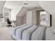 Cozy bedroom with sloped ceilings, a ceiling fan, a desk area, and plenty of natural light at 160 Antler Trl, Alpharetta, GA 30005
