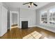 Bedroom with hardwood floors and fireplace at 1084 Kirkwood Se Ave, Atlanta, GA 30316