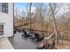 Large outdoor deck with multiple seating areas offering scenic views of trees at 120 Nezhat Pl, Atlanta, GA 30350