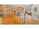Beautiful eat-in kitchen with breakfast bar, stainless appliances, and hardwood floors at 351 Allendale Dr, Canton, GA 30115