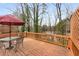 Scenic back deck with outdoor seating overlooking serene water view and lush greenery at 917 Edgewater Cir, Marietta, GA 30062