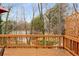 Relaxing back deck with beautiful views of the lake and surrounding trees at 917 Edgewater Cir, Marietta, GA 30062