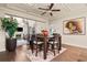 This dining room features hardwood floors, decorative ceilings, and views into the living room at , Acworth, GA 30101