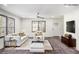 Staged living room showcasing a sofa, arm chair, coffee table and large windows with lots of light at 441 Pomona Sw Cir, Atlanta, GA 30315