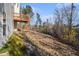 Backyard features a wooden deck, stone walkway, grass, and wooded area at 4230 Spur Look Xing, Douglasville, GA 30135