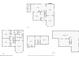 Collection of floor plans showing main level, upper level, third level and basement layouts at 8078 Longleaf Dr, Villa Rica, GA 30180