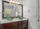 Bathroom featuring a dual vanity with modern, vessel sinks and updated fixtures at 1514 Gilstrap Nw Ln, Atlanta, GA 30318