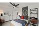 Bright bedroom featuring a baseball theme, a ceiling fan, and modern furniture at 5310 Julep Ct, Cumming, GA 30028
