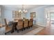 Charming dining room with wainscoting, chandelier, and seating for eight at 2947 Margaret Mitchell Nw Ct, Atlanta, GA 30327