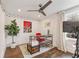 Home office features a modern desk, a ceiling fan and stylish accents at 1784 Terry Mill Se Rd, Atlanta, GA 30316