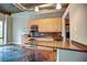 Modern kitchen featuring stainless steel appliances, granite countertops and backsplash and concrete ceilings at 123 Luckie Nw St # 2510, Atlanta, GA 30303