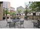 This beautiful patio offers outdoor seating and green trees creating a perfect outdoor space to relax in at 123 Luckie Nw St # 2510, Atlanta, GA 30303