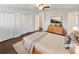 Bright bedroom features two large closets and a mid-century modern dresser at 43 Landmark Sw Ln, Marietta, GA 30060