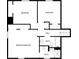 Second floor plan featuring three bedrooms, two baths, and a hall at 43 Landmark Sw Ln, Marietta, GA 30060