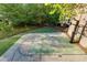 View of a custom basketball sport court and outdoor athletic area nestled into the backyard landscaping at 203 Glenrise Ct, Woodstock, GA 30188