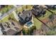 Stunning aerial view of home with private backyard oasis including a pool and meticulously landscaped yard at 3323 Acorn Falls Dr, Marietta, GA 30062