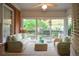 Cozy sunroom furnished with wicker seating, offering a bright and relaxing space at 11385 Donnington Dr, Duluth, GA 30097