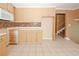 Practical kitchen featuring tile flooring, a microwave, and generous counter space for cooking at 4161 Windermere Dr, Lithonia, GA 30038