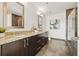 Bathroom features a double sink vanity with granite counters and a separate glass-enclosed shower at 1080 Peachtree Ne St # 2011, Atlanta, GA 30309