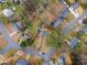 This is an attractive aerial view of a home surrounded by mature trees in a suburban neighborhood at 1179 Aleamo Dr, Marietta, GA 30062