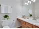 Well-lit bathroom featuring a sink vanity, with modern lighting, and a stylish mirror at , Kennesaw, GA 30152