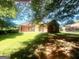 Serene backyard view of a well-maintained lawn and brick home, perfect for relaxation and recreation at 704 Euel Dr, Mcdonough, GA 30252