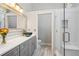 Modern bathroom featuring sleek vanity, glass bowl sink and glass shower at 4010 Arborwood Ln, Tucker, GA 30084