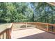 Large wooden deck overlooking a lush green backyard and wooded area, perfect for outdoor living at 1875 Creekside Ct, Decatur, GA 30032