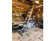 Garage interior with ladder leading to attic storage space at 828 Cedar Stream Ct, Loganville, GA 30052