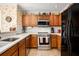 Well-equipped kitchen featuring stainless steel appliances, wooden cabinets, and granite countertops at 1370 Wheatfield Dr, Lawrenceville, GA 30043