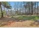 A spacious backyard featuring a fenced perimeter and mature trees at 489 Natasha Dr, Auburn, GA 30011