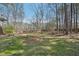 A spacious backyard featuring a fenced perimeter and mature trees at 489 Natasha Dr, Auburn, GA 30011